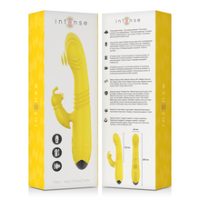INTENSE - TOKY MULTIFUNCTIONAL RECHARGEABLE UP &amp; DOWN VIBRATOR WITH CLITORIS STIMULATOR YELLOW