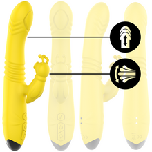 INTENSE - TOKY MULTIFUNCTIONAL RECHARGEABLE UP &amp; DOWN VIBRATOR WITH CLITORIS STIMULATOR YELLOW