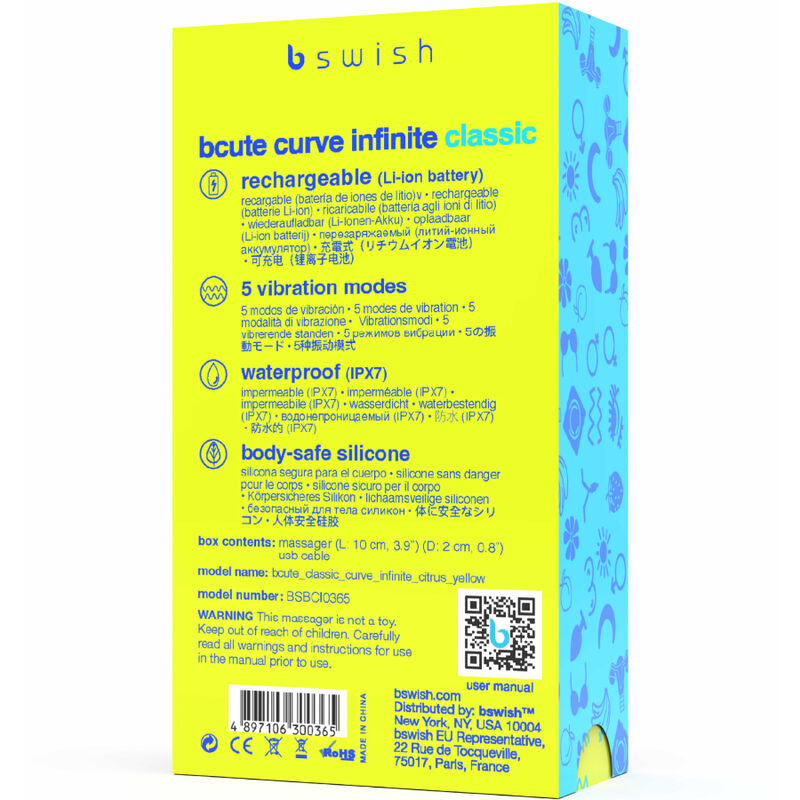 B SWISH Bcute Curve Infinite Classic – Vibratore ricaricabile con design ergonomico in silicone