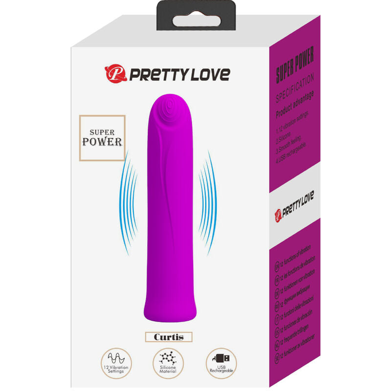 PRETTY LOVE - CURTIS MINI SUPER POWER VIBRATOR 12 VIBRATIONS VIOLET SILICONE