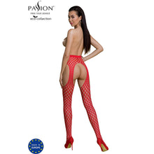 PASSION Eco Collection Bodystocking Eco S003 Rosso – Design elegante con materiali ecocompatibili per un comfort ideale