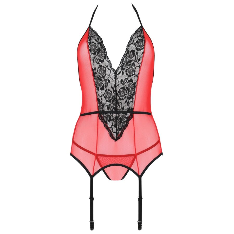 PASSION Peonia Corset Erotic Line Rojo S/M – Corset Elegante Con Diseño Sensual