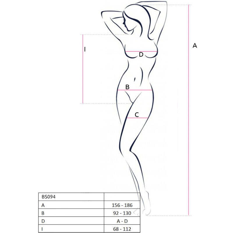 PASSION BS094 Bodystocking Nero Taglia Unica – Design Elegante per Aumentare la Tua Sicurezza