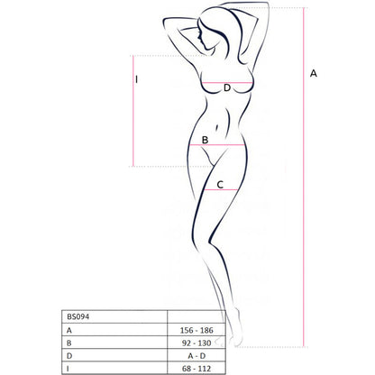 PASSION BS094 Bodystocking Nero Taglia Unica – Design Elegante per Aumentare la Tua Sicurezza