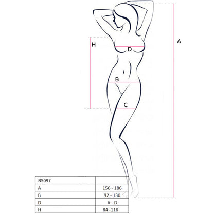 PASSION BS097 Bodystocking Negro Talla Única – Diseño Elegante Con Comodidad Superior