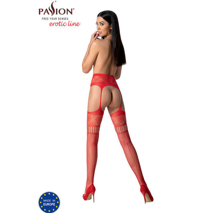 PASSION S030 Medias Con Ligüero Negro Talla Única – Diseño Elegante Para Realzar Tu Silueta