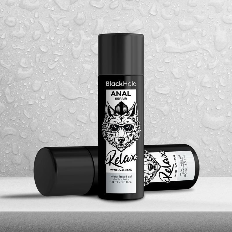 BLACK HOLE Relax Lubrificante Anale a Base d'Acqua con Acido Ialuronico 100 ML – Idratazione Profonda per un Maggiore Comfort