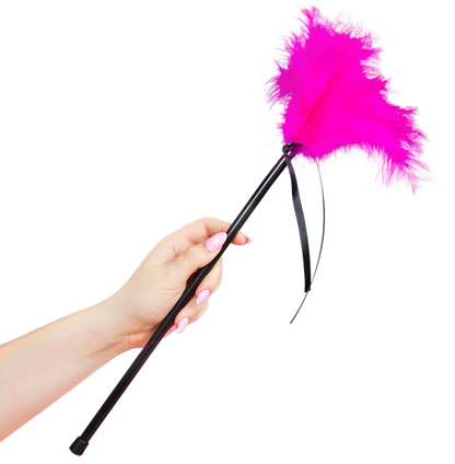 Comprar SECRETPLAY Plumero Plumas Rosa 40 CM – Accesorio Sensual Con 20 Plumas Suaves Para Estimulación Táctil-Noxtic