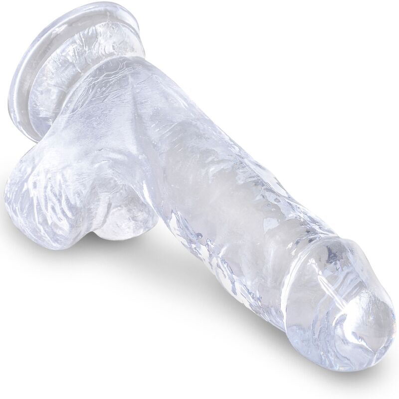 KING COCK - CLEAR REALISTIC PENIS WITH TESTICLES 10.1 CM TRANSPARENT