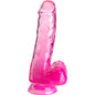 KING COCK - CLEAR PENE REALÍSTICO CON TESTÍCULOS 13.5 CM ROSA