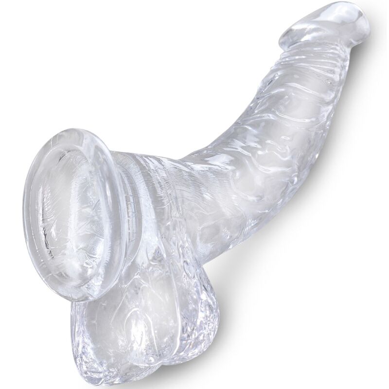 KING COCK Consolador Curvado Transparente 16.5 cm – Diseño Realista Con Material Seguro Para Placer Sensual