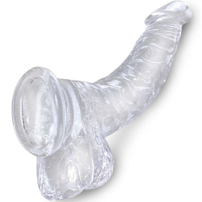KING COCK Consolador Curvado Transparente 16.5 cm – Diseño Realista Con Material Seguro Para Placer Sensual
