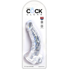 KING COCK Consolador Curvado Transparente 16.5 cm – Diseño Realista Con Material Seguro Para Placer Sensual