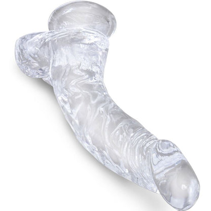 KING COCK Consolador Curvado Transparente 16.5 cm – Diseño Realista Con Material Seguro Para Placer Sensual