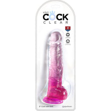 KING COCK - CLEAR PENE REALÍSTICO CON TESTÍCULOS 16.5 CM ROSA