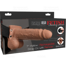 FETISH FANTASY SERIES - ADJUSTABLE HARNESS REALISTIC PENIS WITH RECHARGEABLE TESTICLES AND VIBRATOR 17.8 CM