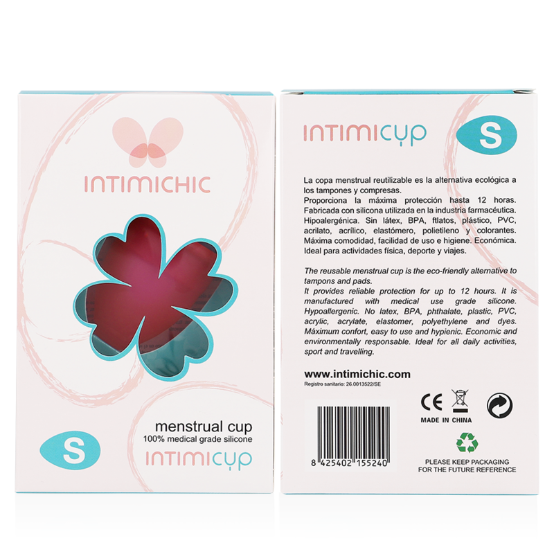 INTIMICHIC Copa Menstrual Talla S – Silicona Médica Reutilizable Para Comodidad Diaria