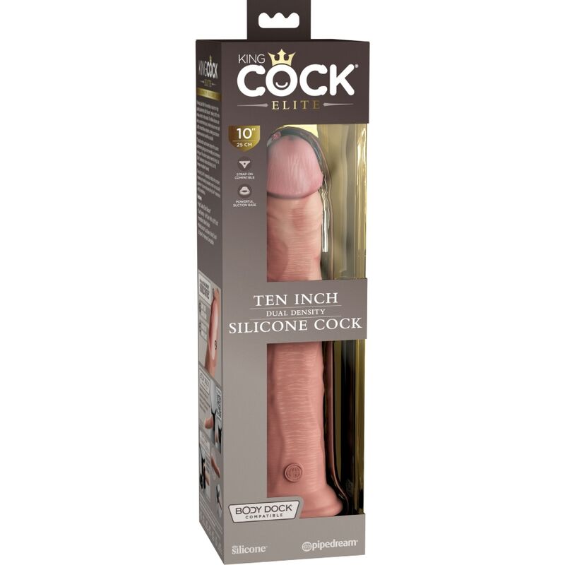 KING COCK Elite Dildo De Silicona 25.4 Cm – Diseño Ergonómico Para Placer Confortable