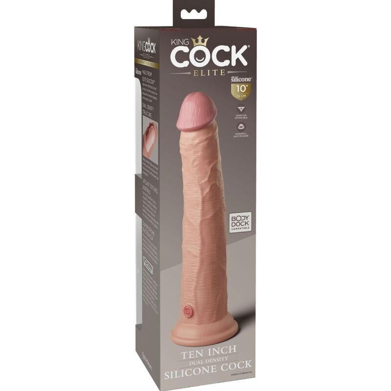 KING COCK Elite Dildo De Silicona 25.4 Cm – Diseño Ergonómico Para Placer Confortable