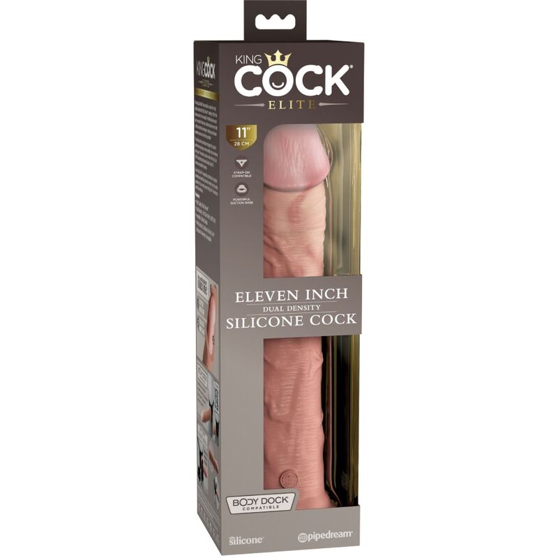 KING COCK Elite Silicone Dildo 28 cm – Texture morbida e realistica per un'esperienza senza pari