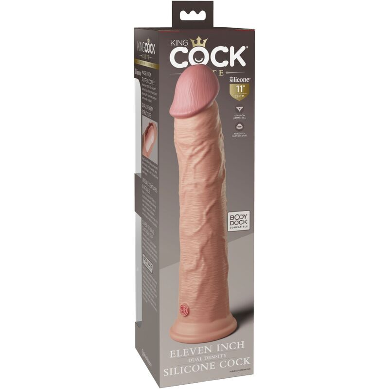 KING COCK Elite Silicone Dildo 28 cm – Texture morbida e realistica per un'esperienza senza pari
