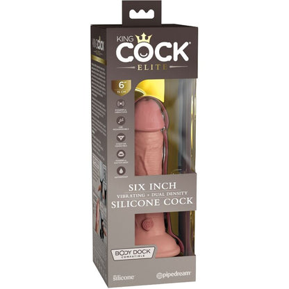 KING COCK Elite Dildo Vibratore 15,2 CM – Design Realistico per un Piacere Sensazionale