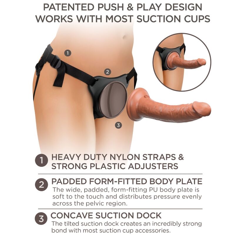 KING COCK - ÉLITE ARNÉS AJUSTABLE CONFORTABLE CON DILDO 17.8 CM-KING COCK-Noxtic