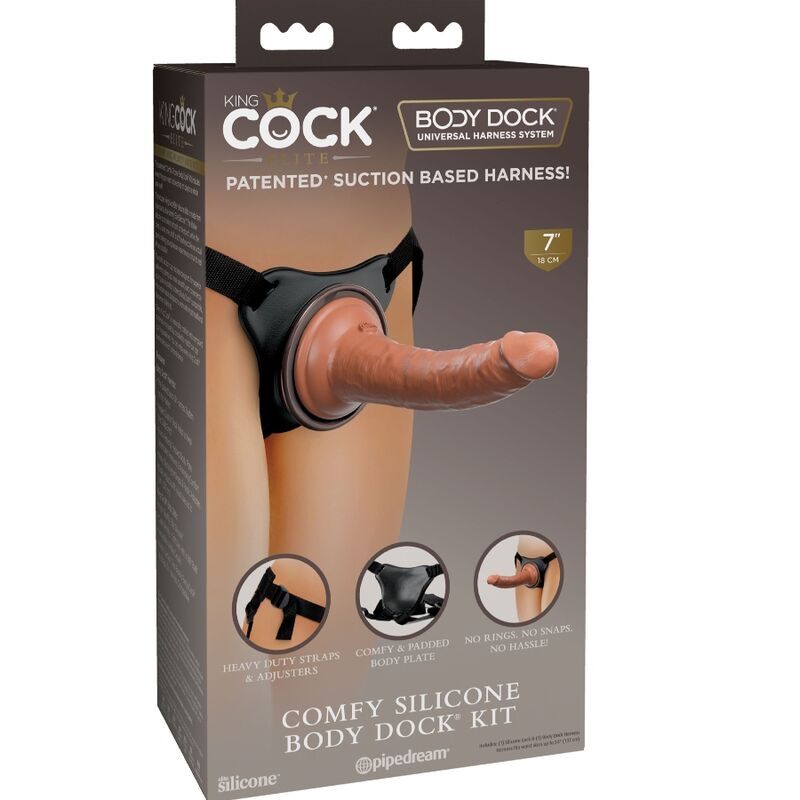 KING COCK - ÉLITE ARNÉS AJUSTABLE CONFORTABLE CON DILDO 17.8 CM-KING COCK-Noxtic