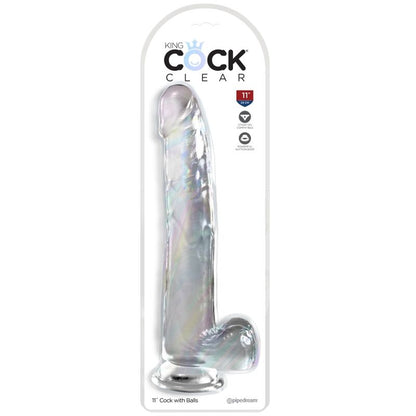 KING COCK - CLEAR DILDO CON TESTÍCULOS 24.8 CM TRANSPARENTE