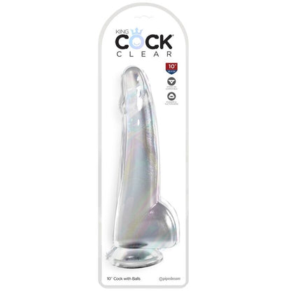 KING COCK Dildo Trasparente con Testicoli 19 cm – Materiale TPE Realistico per un Piacere Affidabile
