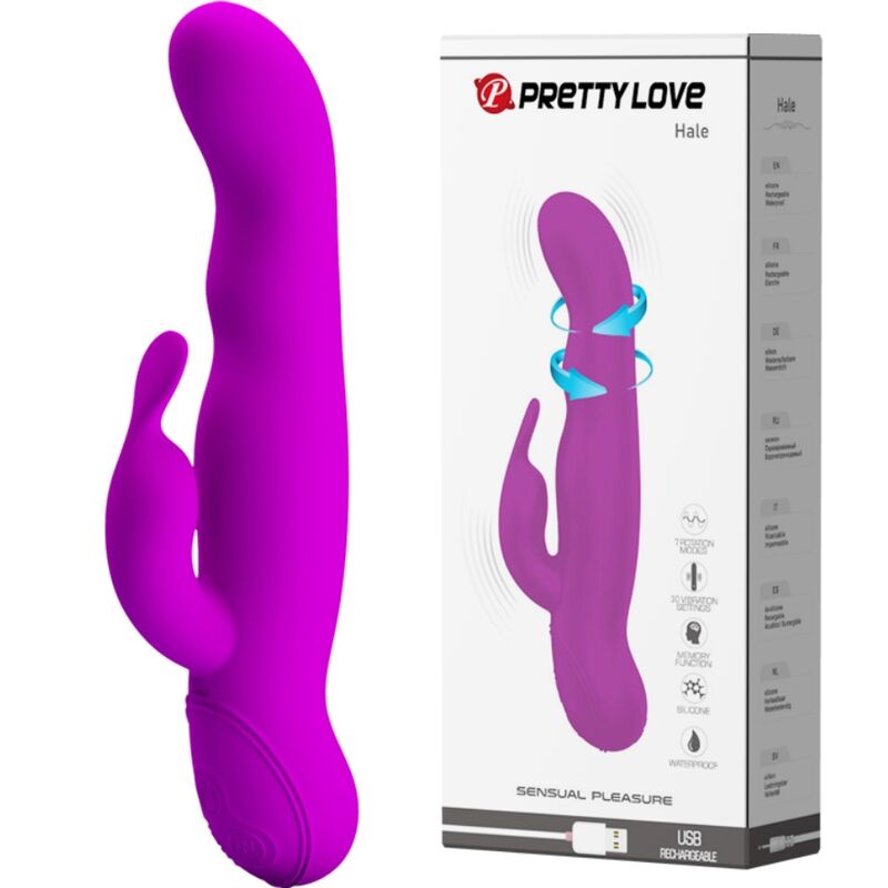 Pretty Love Hale Rotador Lila – Masajeador Ergonómico Con 7 Modos De Rotación Y 30 Modos De Vibración
