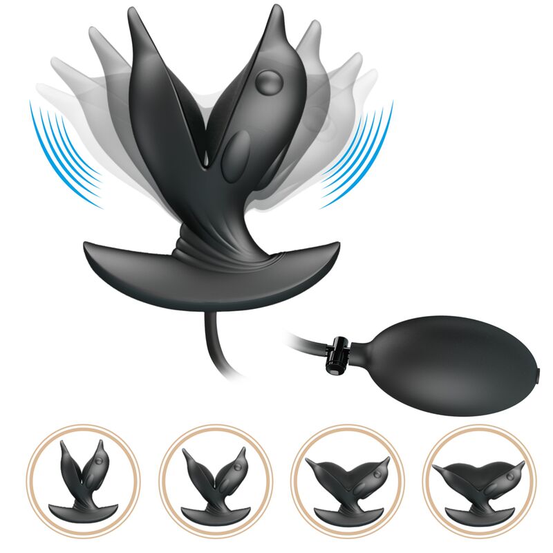 PRETTY LOVE Plug anale gonfiabile a forma di delfino – Giocattolo sessuale ricaricabile per un piacere affidabile