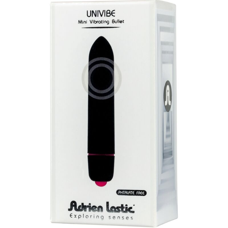 ADRIEN LASTIC Univibe Mini Bala Vibradora Negra – Diseño Elegante Y Discreto Para Placer Intimo
