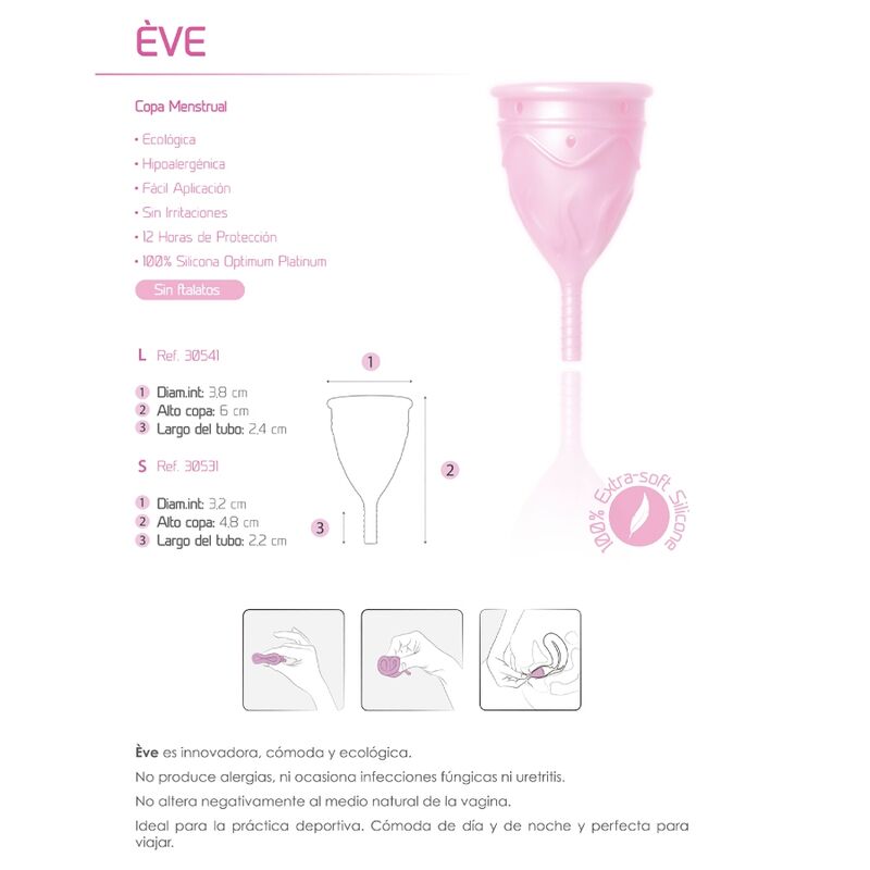 Coppetta mestruale FEMINTIMATE EVE taglia S – Silicone ipoallergenico per il comfort quotidiano