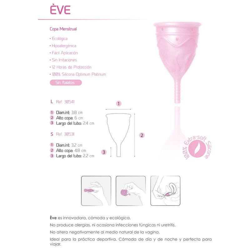 Coppetta mestruale FEMINTIMATE EVE taglia L – Silicone ipoallergenico per il comfort quotidiano