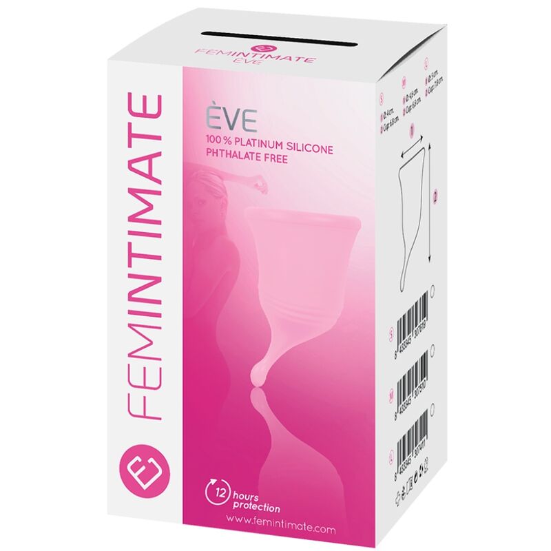 Coppetta mestruale Eve FEMINTIMATE taglia L – Silicone medico ecologico per il massimo comfort durante il ciclo