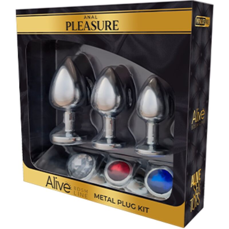 ALIVE Kit De Plugs Metálicos – Diseño Elegante Para Placer Sensorial Seguro