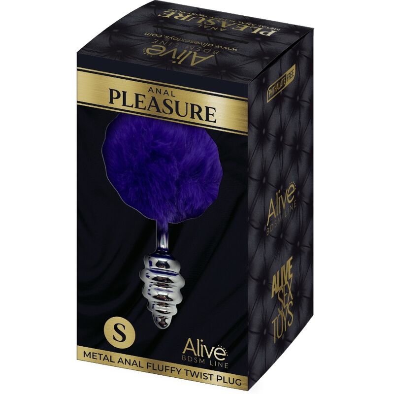 ALIVE Plug Anal Espiral Metal Violeta Oscuro Talla S – Diseño Elegante Para Experiencia Sensorial Única