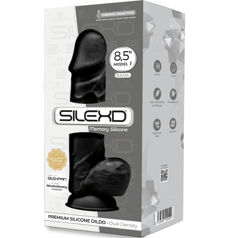 SILEXD Modello 1 Premium Silicone Nero – Design Realistico per un Piacere Autentico