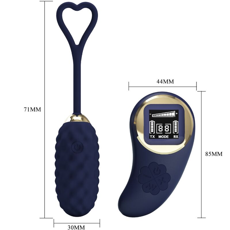 PRETTY LOVE Uovo vibrante con telecomando blu – Silicone medico ipoallergenico per un piacere sicuro