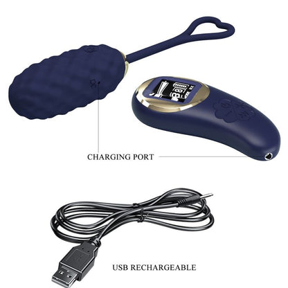 PRETTY LOVE Uovo vibrante con telecomando blu – Silicone medico ipoallergenico per un piacere sicuro