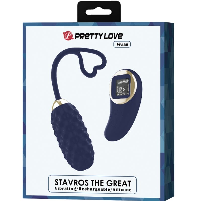 PRETTY LOVE Uovo vibrante con telecomando blu – Silicone medico ipoallergenico per un piacere sicuro
