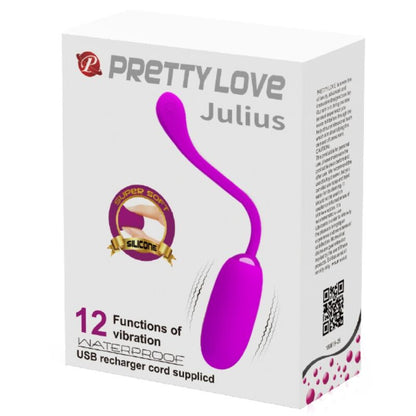 Pretty Love Julius Huevo Vibrador Morado – Impermeable y Recargable Para Placer Discreto