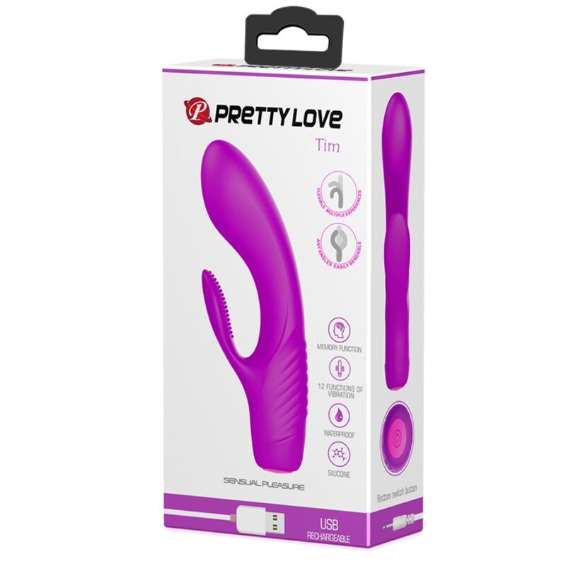 Comprar PRETTY LOVE Tim Vibrador Recargable Morado – Diseño Ergonómico Con Material De Silicona Médica-Noxtic