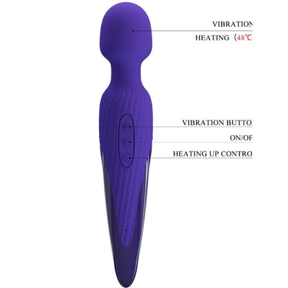 Comprar PRETTY LOVE Antony Youth Vibrador Wand Violeta – Vibrador Recargable Con Efecto Calor Innovador-Noxtic