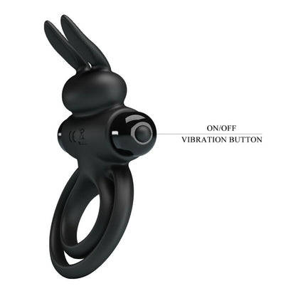 Pretty Love Anillo Vibrador Conejo Negro – Diseño Elegante Para Placer Sensual