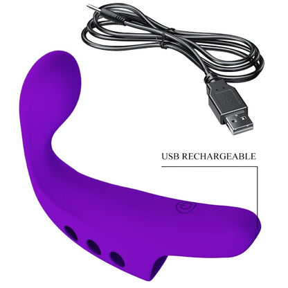 Pretty Love Gorgon Vibratore ricaricabile viola da dito – Design compatto per un elegante piacere personale