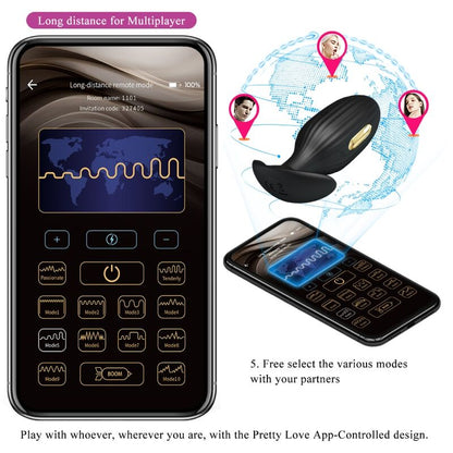 Plug anale Pretty Love Jefferson - Plug controllato tramite app con design ergonomico