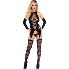 LEG AVENUE - 3-PIECE SET BODYSUIT + TIGHTS + SLEEVES