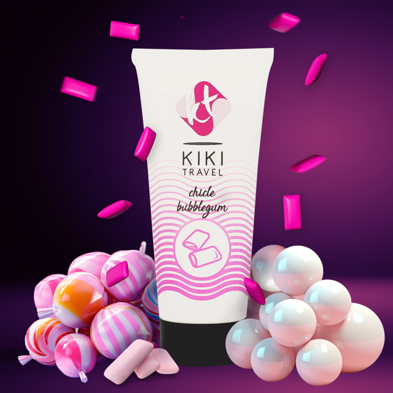 KIKÍ Travel Lubricante Sabor A Chicle 50 Ml – Lubricante Suave Para Placer Sensorial